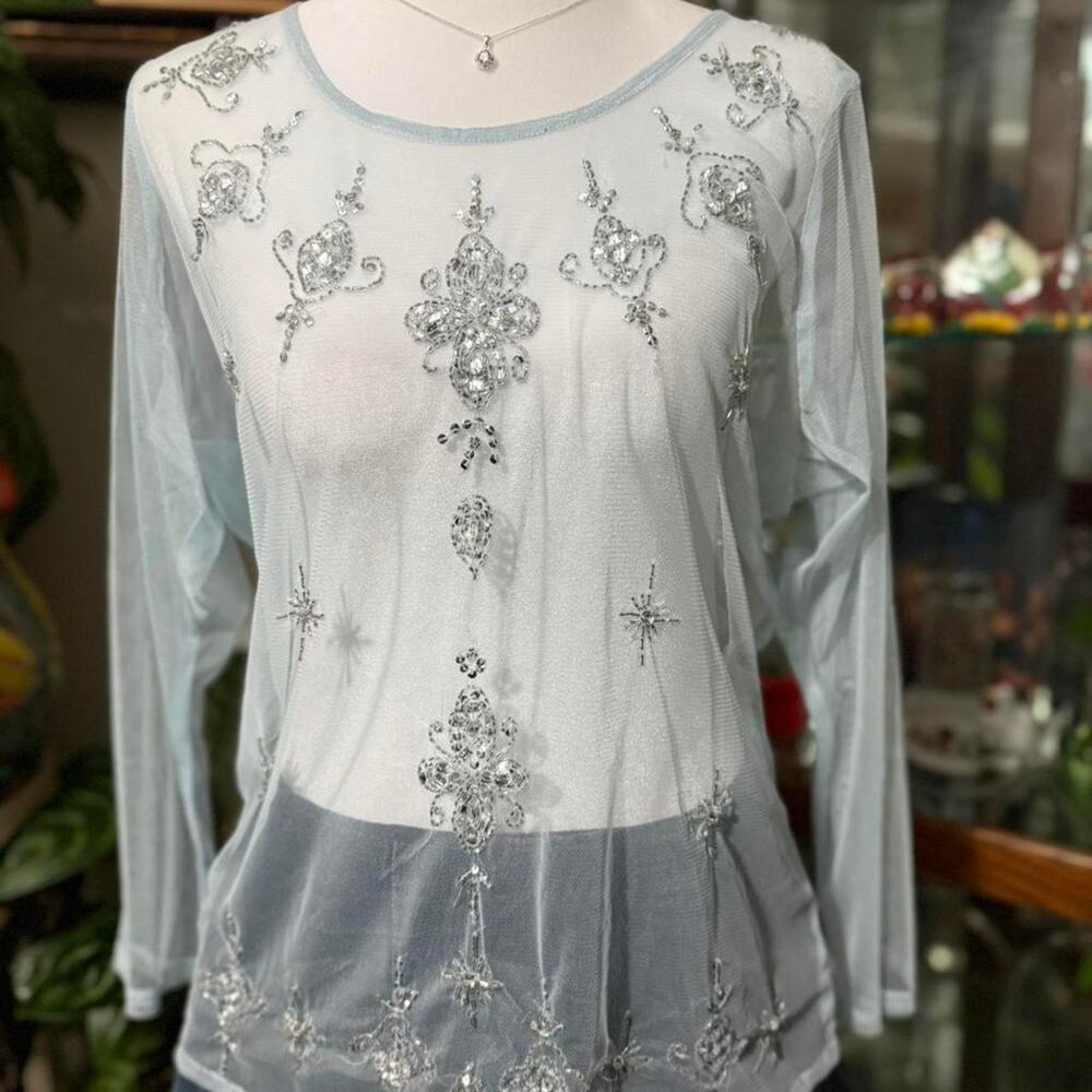 Y2k sheer mesh ideology top